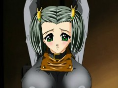 Tied up hentai babe gets fucked rough by three men